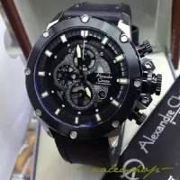 Jam Tangan Alexandre Christie Pria AC 6416 Silver Black Original