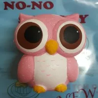 Mainan Terbaru Squisy Squishy Burung Hantu OWL Sequisi Pink Lucu Kado