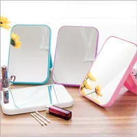 Kaca Rias Make Up Kreatif Cermin Lipat Persegi Portable Beauty Mirror - Putih, tebal