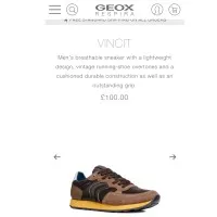 Geox Vinto Sneakers Original + Free Kaos Kaki