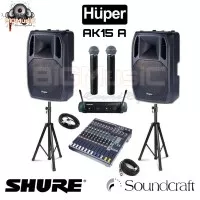 Paket SoundSystem Huper AK15 Original 15 inch - Soundcraft EFX-8-BIGmu