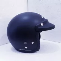 Cargloss helm retro hitam doff