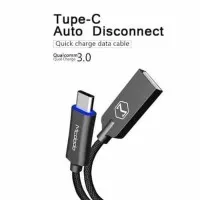Kabel USB C Type C McDodo Auto Disconnect Type C 1.5 M QC 3.0 Grey