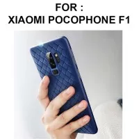 Case Xiaomi Pocophone F1 softcase casing hp back cover leather WOVEN