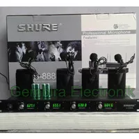 mic wireless Shure UHF U 8888 4 microphone clip on wirelles u8888