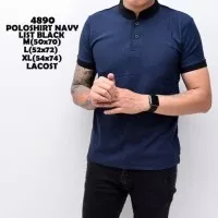 Polo Shirt Pria | Kaos Cowok Baju Shanghai Black Mix Navy Distro