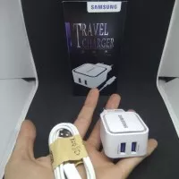 Samsung LED Samsung Micro Usb + Kabel LED Super Fast Charging 2USB - Putih