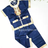 Cheongsam Set Big Boys Blue Setelan Cheongsam Anak Laki Biru 5-10Tahun