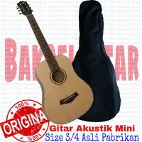 Gitar mini Travel akustik ukuran 3/4 merk cowboy ori pabrikan