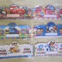 Topi Ulang Tahun Anak Karakter Cars Sofia Doraemon Frozen Hello Kitty