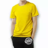 Kaos polos premium warna kuning bahan cotton combad 20s