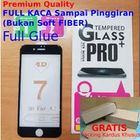 iPhone 6s/6+/7/7 Plus 4D Tempered Glass Curved Full Kaca Anti Gores - Hitam