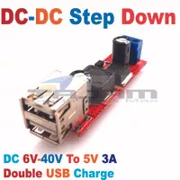 DC 6V-40V To 5V 3A Double USB Charge DC-DC Step-down Converter Module