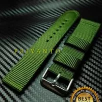 STRAP TALI JAM TANGAN CANVAS SEIKO ORIGINAL 22 24 26 MM HIJAU NON LOGO