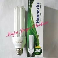 Bohlam Lampu Hannochs 26 W watt 3U Putih 26w PLC Essential Esensial