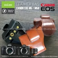 Canon EOS M50 M5 Leather Bag / Case / Tas Casing Kamera Kulit 15-45 MM - Hitam