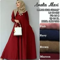 Amalia Maxi Dress Polos Payung Busui Jersey Glitter Klok Gamis Muslim
