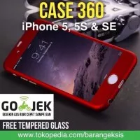 CASE 360 Full Protective iPhone 5 5S SE HARDCASE FREE Tempered Glass