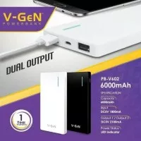 Sale Powerbank V-GEN PB-V602 6000mAh Power Bank