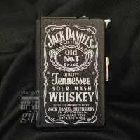 Kotak Rokok Korek Api Jack Daniels, Tempat Rokok Unik, Korek Gas Murah
