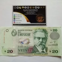 Uang 20 Peso UYU Uruguay Tahun 2011 Grade VF