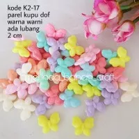 kode K2-17 parel kupu doff warna warni 2 cm. per pak 25 gram isi 20 pc