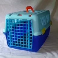 Kandang Kucing Box Cargo-Travel 2pintu Biru+Hijau