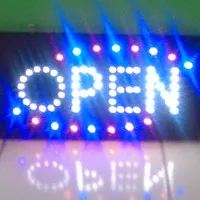 Papan Tulisan Lampu LED Sign - OPEN - Bisa Kedip