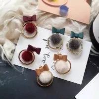 anting heart bowknot green/ white/ wine red