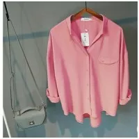 IMPORT Emma pink RO blouse wanita twiscont pink