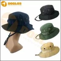 Topi Rimba Polos hitam biru krem