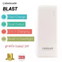 powerbank delcell blast 9000 mah real kapasitas original bergaransi
