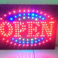 Papan Tulisan Lampu LED Sign - OPEN - double line