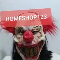 topeng badut latex, mask clown joker scream buffoon latex, Halloween