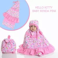 Mukena Baby ( Usia 1-2 / XXS ) Mukenah Bayi Hello Kitty Renda Pink