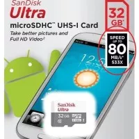 SANDISK MicroSd Micro SD Ultra 32GB 32 GB Class 10 80MBps UHS-1