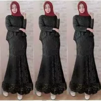 Maxi dress brokat/long dress remaja/gamis muslimah/baju pesta/duyung