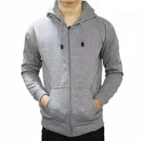 Jaket sweater polos hoodie Abu muda Switer cowok murah