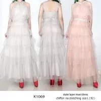 long dress import - dress pesta - K1069 778rb maxi layer state long dr