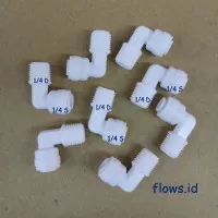 Fitting Elbow 1/4 Selang x 1/4 Drat Luar - Konektor Selang RO