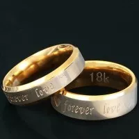 Cincin Couple Titanium Forever Love Warna Silver Gold - BR315
