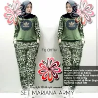 SET MARIANA Setelan Blouse Celana Army Wafel Scuba