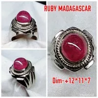 NATURAL BATU PERMATA RUBY MADAGASCAR/ CINCIN MEWAH ALPAKA SUPER