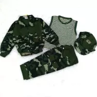 Baju Setelan Army Tentara Abri Loreng Anak Laki-Laki ( 4 bln - 4 th )