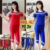 Baju senam big size XXXL (4L) AB3/4 294 full katun spandex