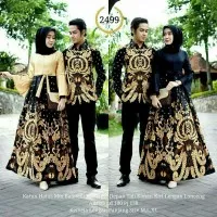 Couple Batik Gamis Kemeja Lengan Panjang Sarimbit Batik Gamis Modern