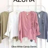 Azura Blouse / azura top Bahan Twiscone Ukuran Fit L