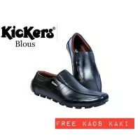 Kickers Blous - Sepatu Pantofel SlipOn Slop Black Formal Kerja Pria