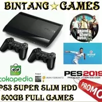 Ps3 Super Slim + Hdd 500gb + 2 Stick Getar + Full Games