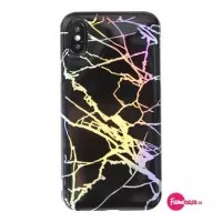 BLACK HOLO MARBLE LASER SOFT CASE CASING IPHONE 6 6S 7 7+ 8 8 PLUS NEW - iP Delapan
